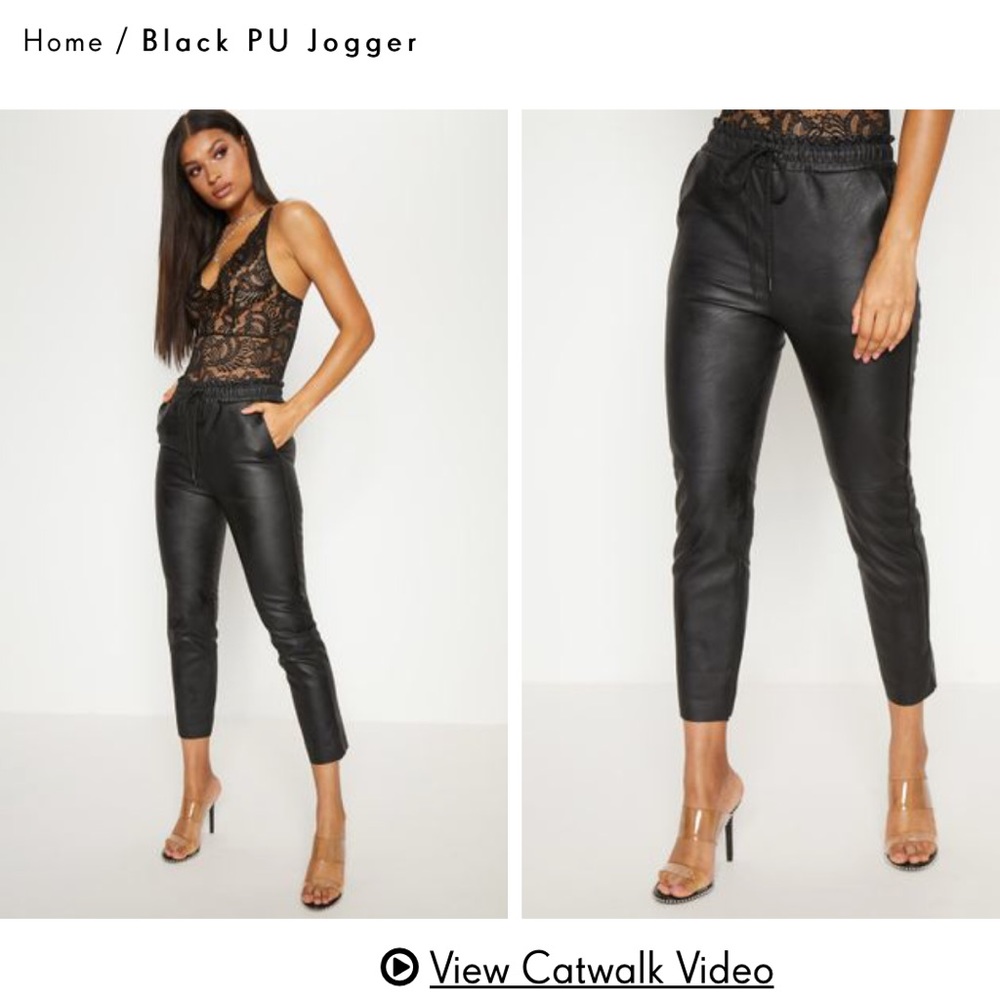 Pretty Little Thing Brand New Faux Leather Joggers